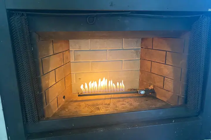 Gas fireplace burner running after service